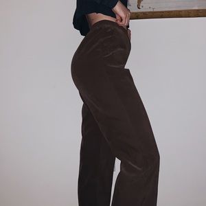 Vintage Straight Leg Velvety Pants